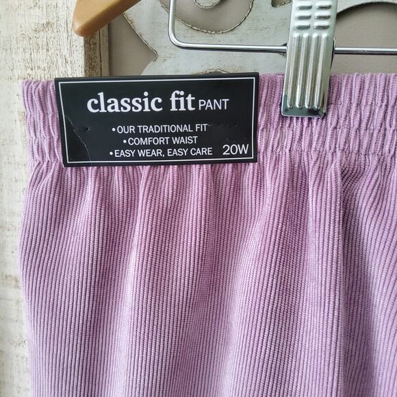 Alfred Dunner Women's Pullon Elastic Waist Classic Fit Corduroy Pants Raspberry - Picture 9 of 9